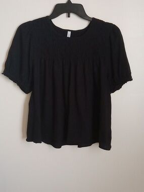 NWT AE Sunchaser Knit Puff Sleeve Smocked T-shirt